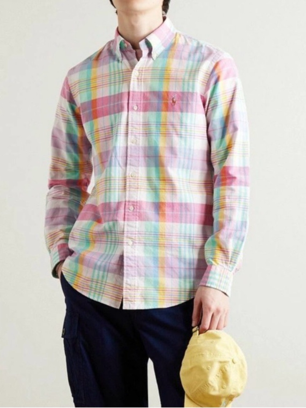 Polo Ralph Lauren Pink Plaid Embroidered Logo Oxford Shirt Size XL